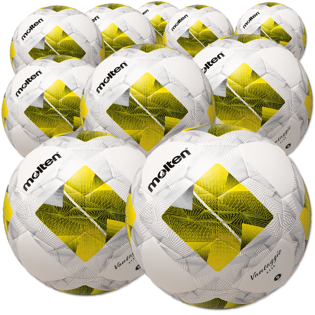 10 Stck. Molten Vantaggio 350g Gr.5 Jugendfußbälle im Ballpaket
