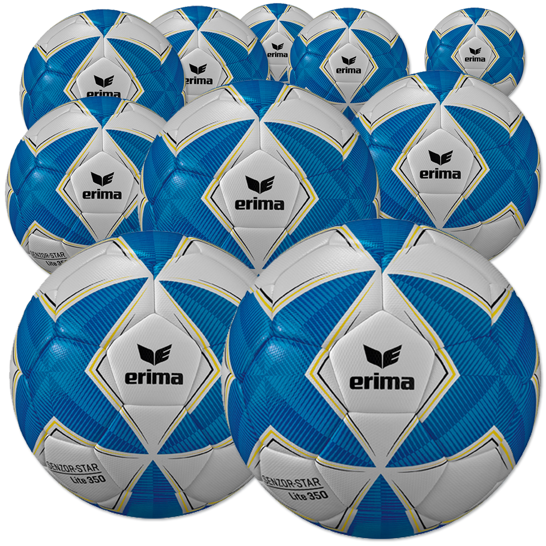 10 Stck ERIMA Senzor Star Lite 350 im Ballpaket