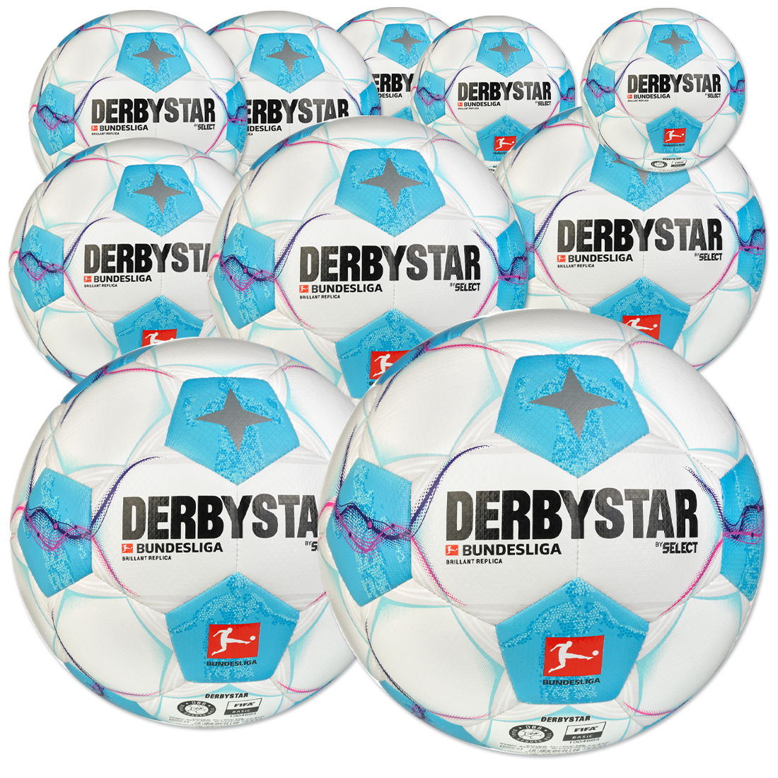 10 Stck. DERBYSTAR Bundesliga Brillant Replica 2024/25 im Ballpaket