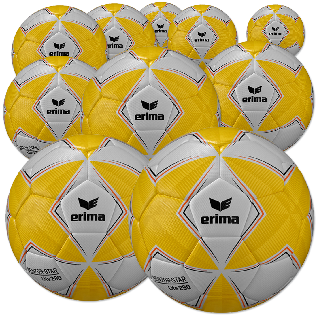 10 Stck ERIMA Senzor Star Lite 290 im Ballpaket