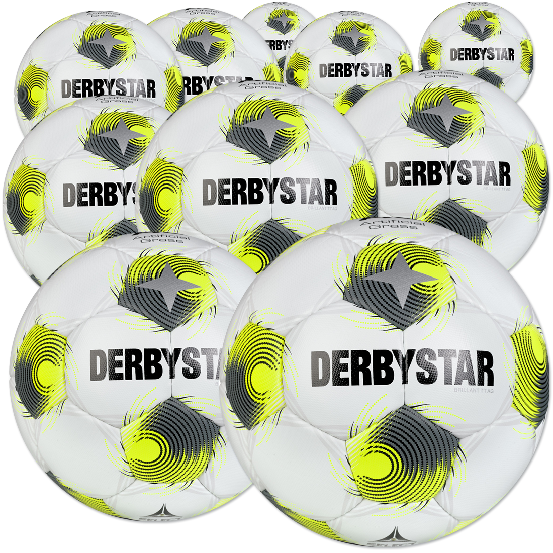 10 Stck. Derbystar Brillant TT AG für Kunstrasen im Ballpaket