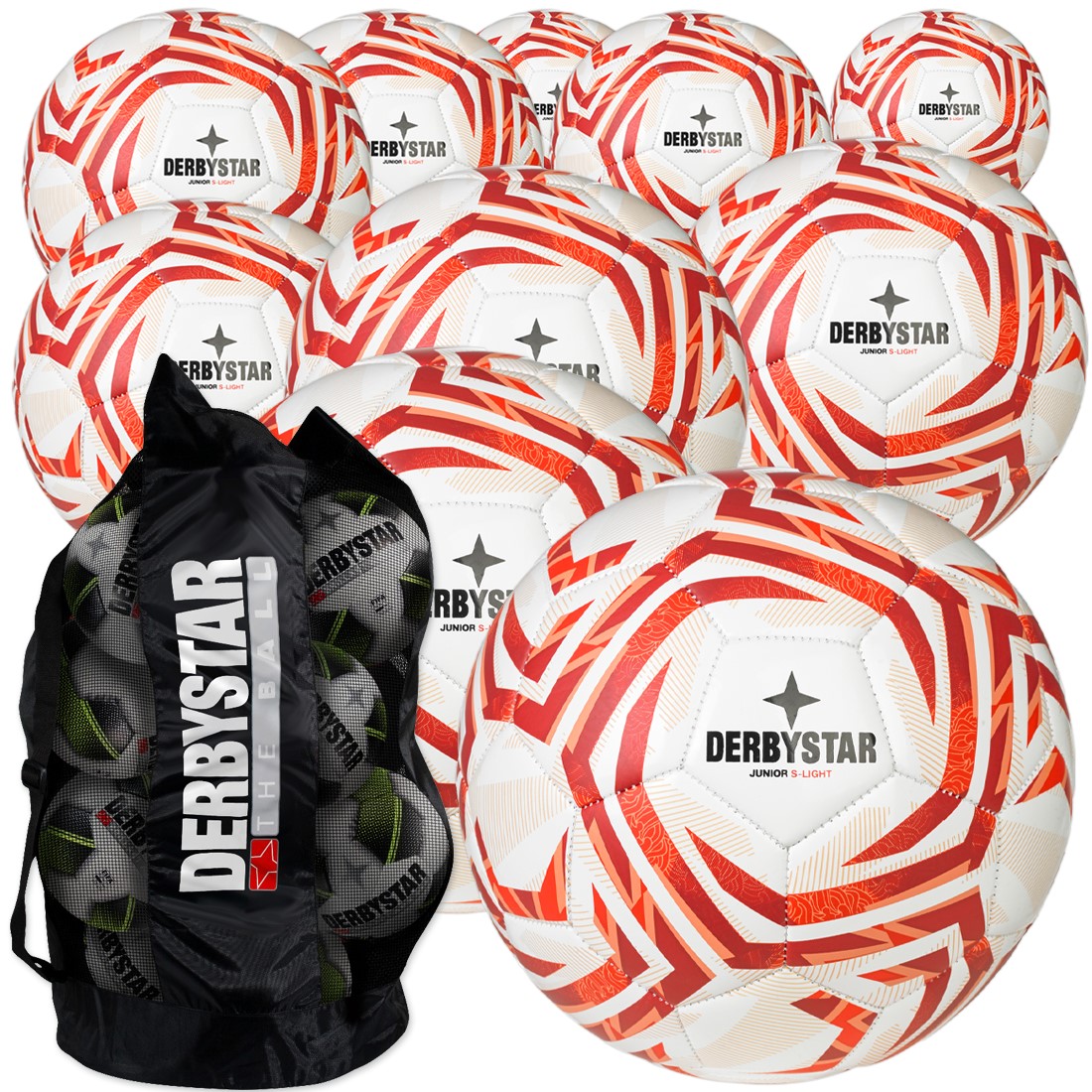 Derystar Junior s-light Kinderfußball im Ballpaket mit Ballsack