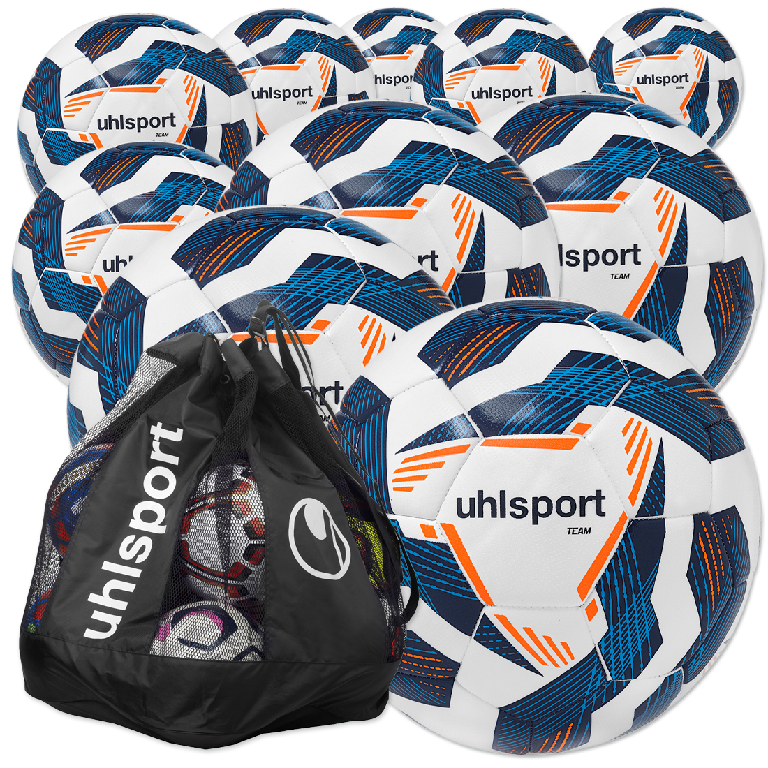 10 Stck. Uhlsport Team Gr. 5 mit Ballsack