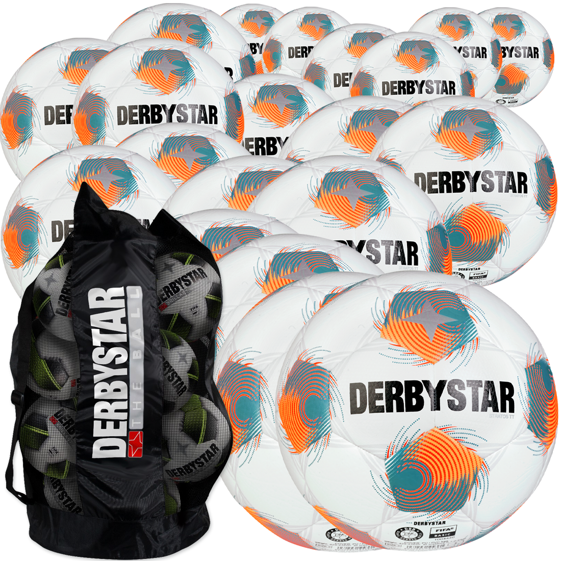 20 x Derbystar Stratos TT Ballpaket + Ballsack
