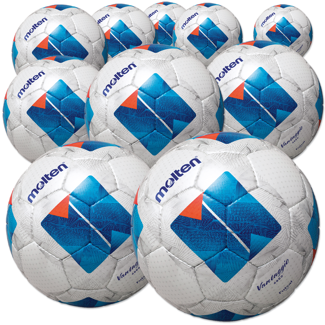 10 Stck. Top Futsal Spielbälle von Molten im Ballpaket
