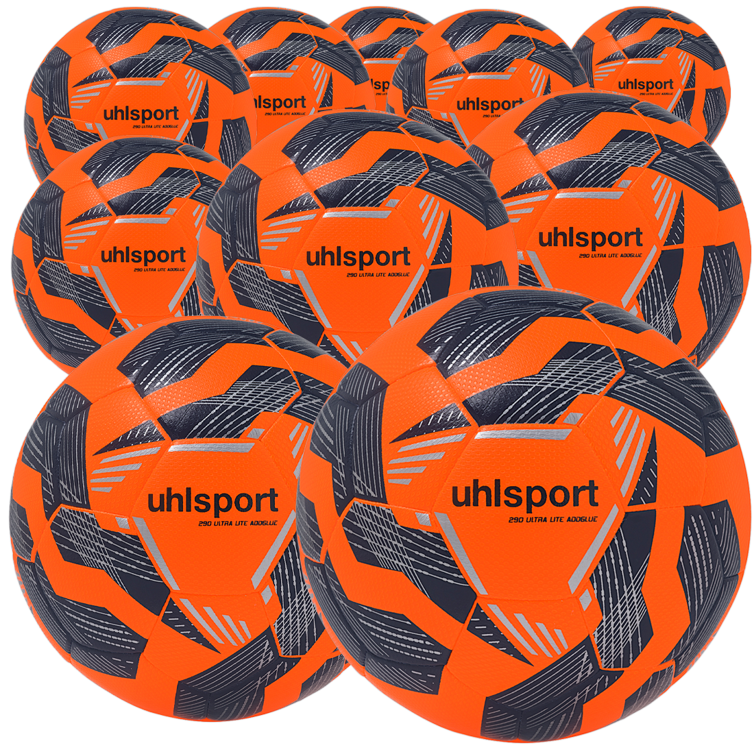 10 Stck. Uhlsport 290 Ultra Lite Addglue Kinderfußball im Ballpaket