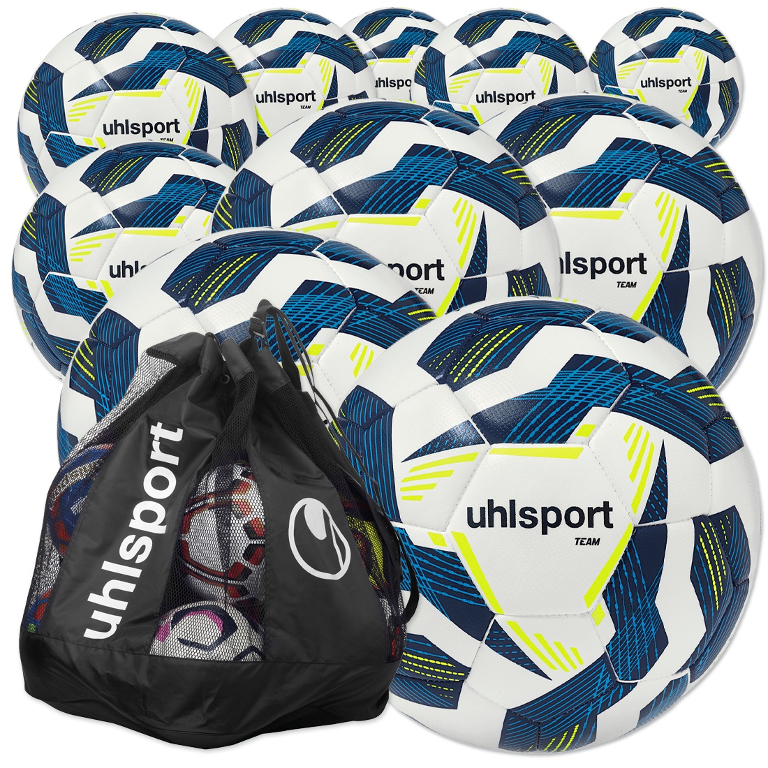 10 Stck. Uhlsport Team Gr. 4 mit Ballsack