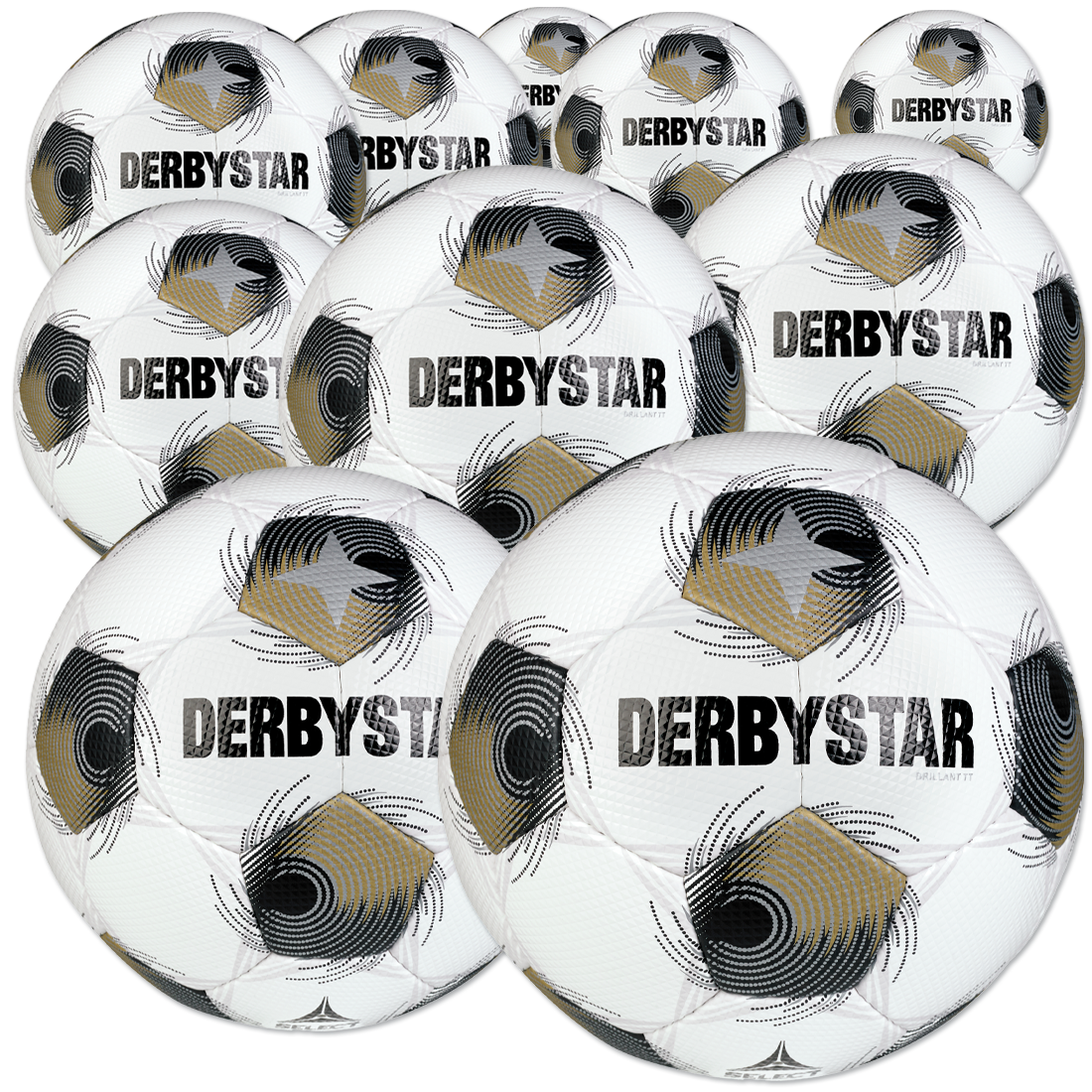10 Stck. Derbystar Brillant TT Trainingsfußbälle im Ballpaket