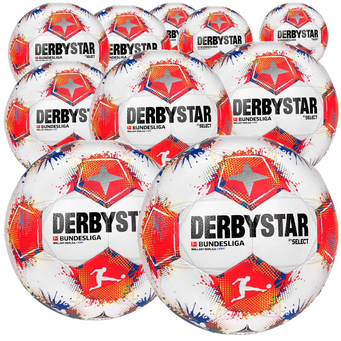 10 Stck. DERBYSTAR Bundesliga Brillant Replica light 2025/26